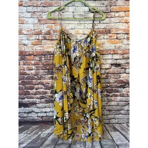 NWT Dressfo Sleeveless Bee Yellow Floral Dress Ruffles Women’s Size 3xl (14)